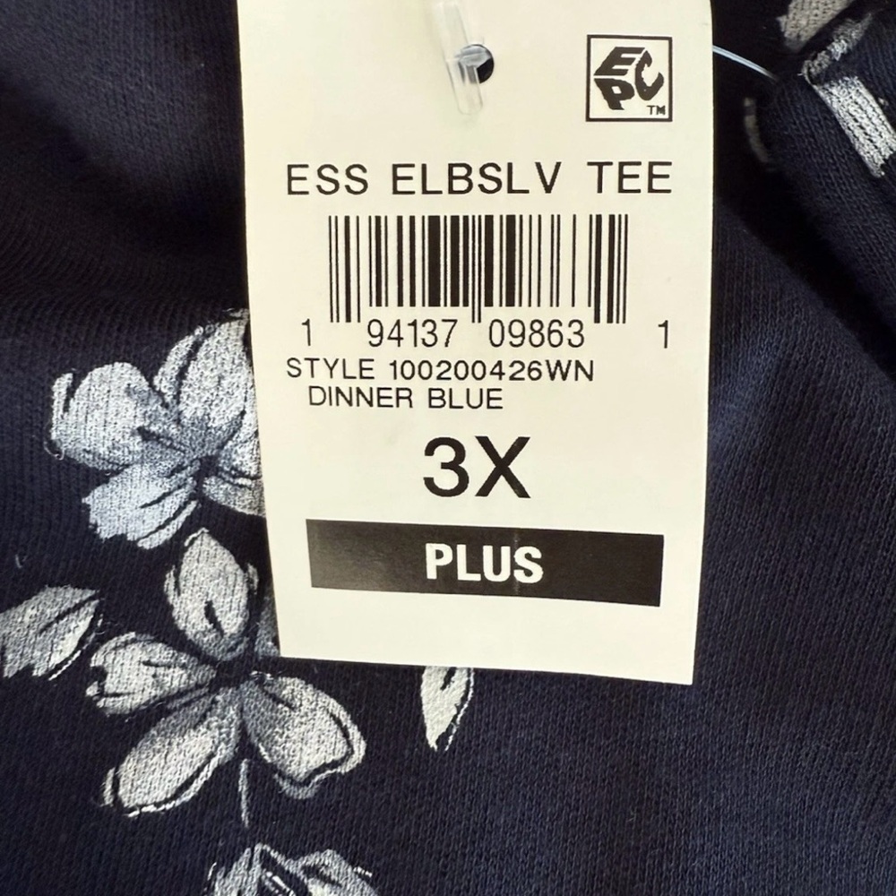 Style&Co. Women’s Short Sleeve Navy & Light Blue Floral Top, Plus Size 3X, NWT - Picture 8 of 12